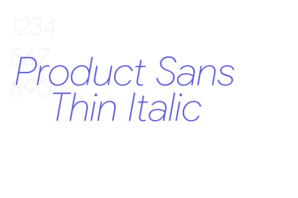 Product Sans Thin Italic