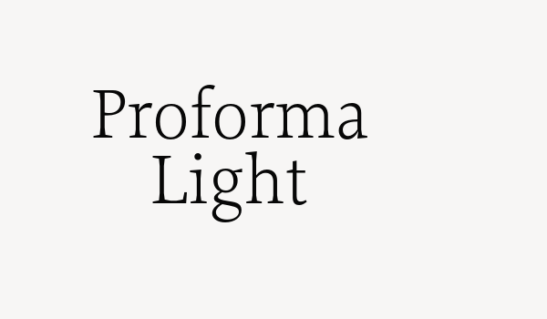 Proforma Light Font