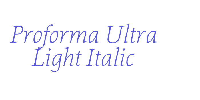 Proforma Ultra Light Italic Font Download