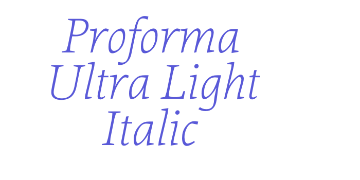 Proforma Ultra Light Italic Font