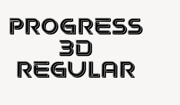 Progress 3D Regular Font