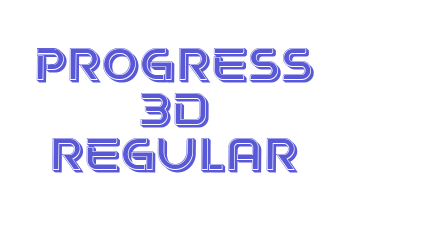 Progress 3D Regular Font