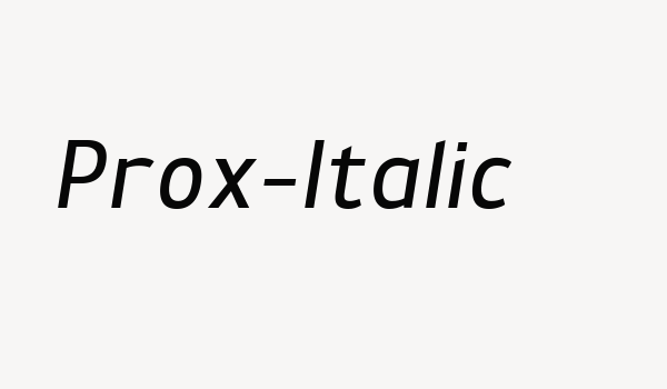 Prox-Italic Font