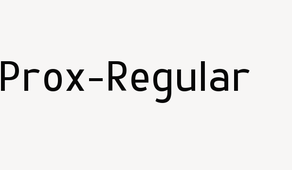 Prox-Regular Font