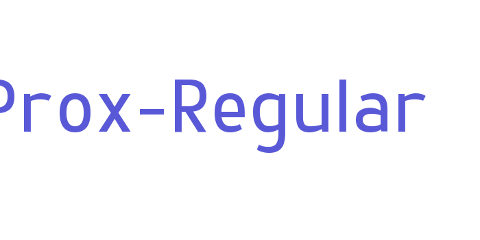 Prox-Regular Font