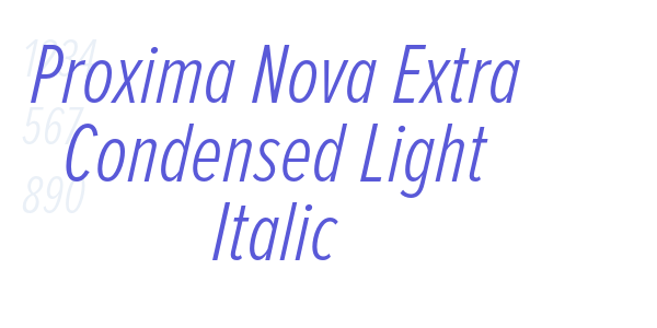 Proxima Nova Extra Condensed Light Italic font free