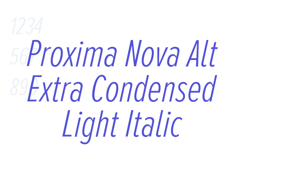 Proxima Nova Alt Extra Condensed Light Italic