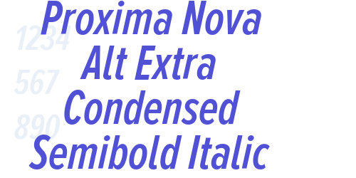 Proxima Nova Alt Extra Condensed Semibold Italic