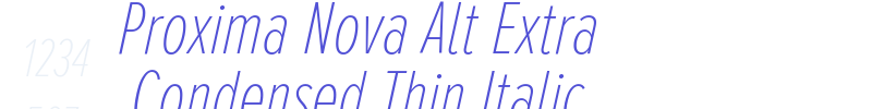 Proxima Nova Alt Extra Condensed Thin Italic-font