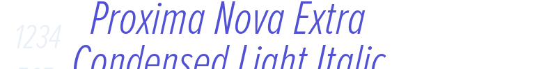 Proxima Nova Extra Condensed Light Italic-font