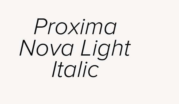 Proxima Nova Light Italic Font