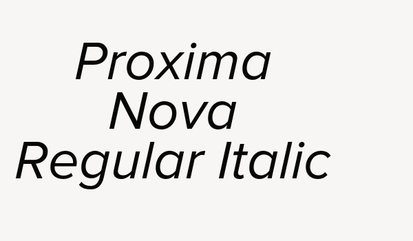 Proxima Nova Regular Italic Font