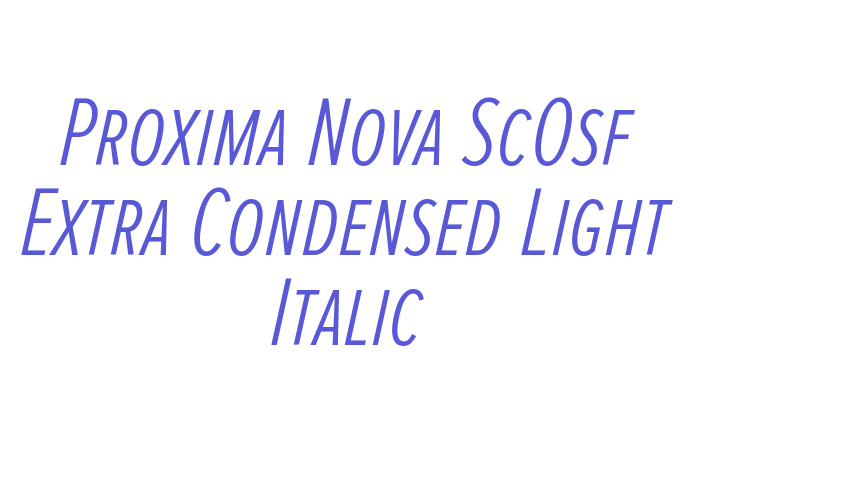 Proxima Nova ScOsf Extra Condensed Light Italic Font Download