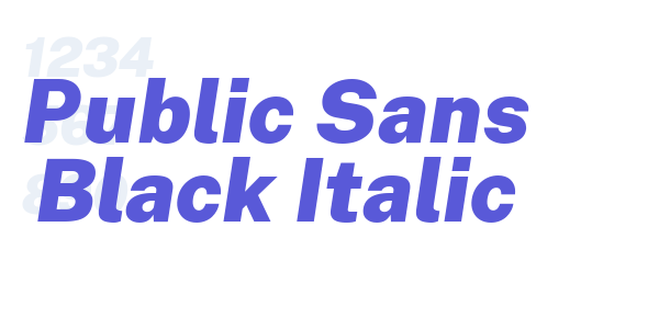 Public Sans Black Italic font free