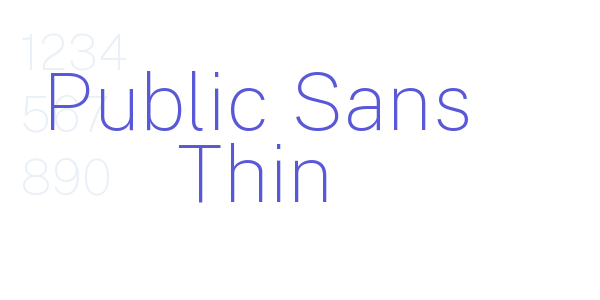 Public Sans Thin font