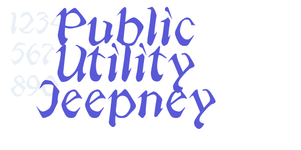 Public Utility Jeepney font free