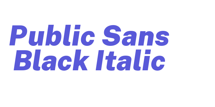 Public Sans Black Italic Font Download