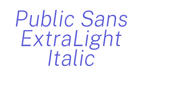 Public Sans ExtraLight Italic Font Download