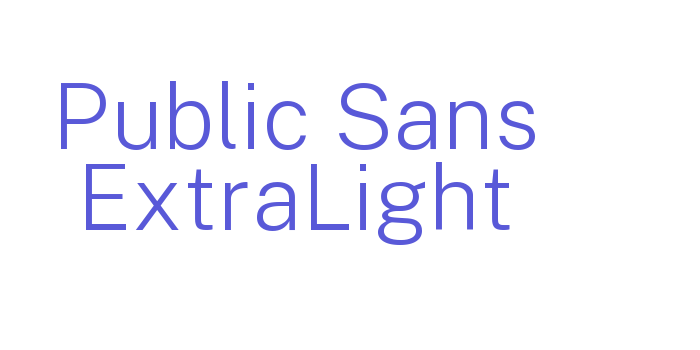 Public Sans ExtraLight Font Download