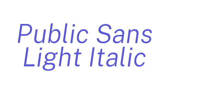 Public Sans Light Italic Font Download