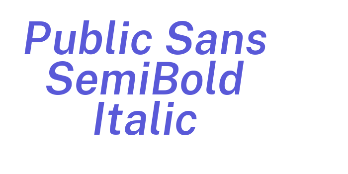 Public Sans SemiBold Italic Font Download