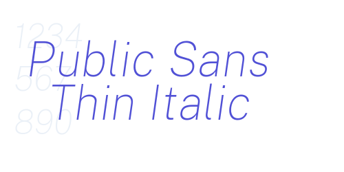 Public Sans Thin Italic