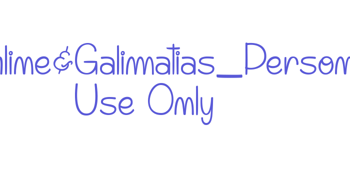 Punchline&Galimatias_Personal Use Only Font Download