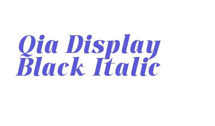 Qia Display Black Italic Font