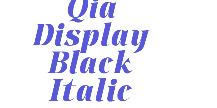 Qia Display Black Italic Font