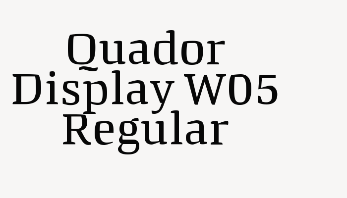 Quador Display W05 Regular font download