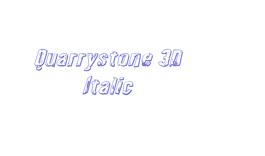 Quarrystone 3D Italic Font Download