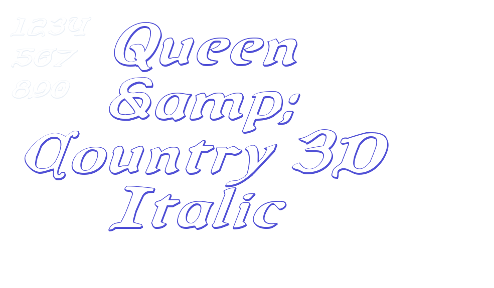 Queen & Country 3D Italic-font-download