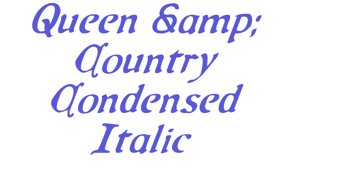 Queen & Country Condensed Italic Font Download