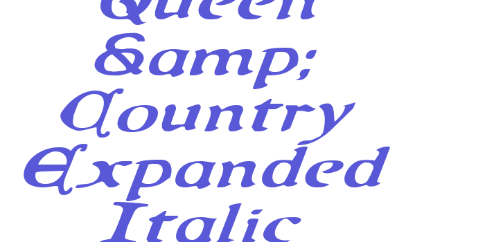 Queen & Country Expanded Italic Font Download