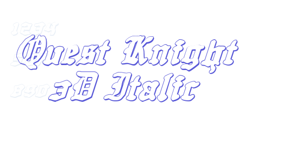 Quest Knight 3D Italic font free