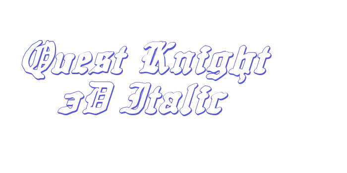 Quest Knight 3D Italic Font Download