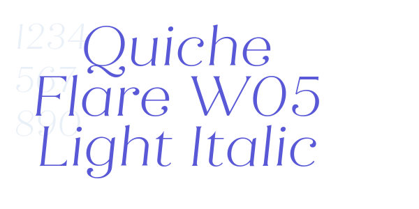 Quiche Flare W05 Light Italic font free