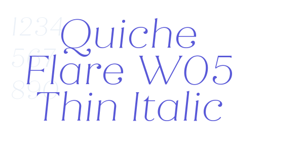 Quiche Flare W05 Thin Italic font free