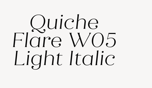 Quiche Flare W05 Light Italic Font