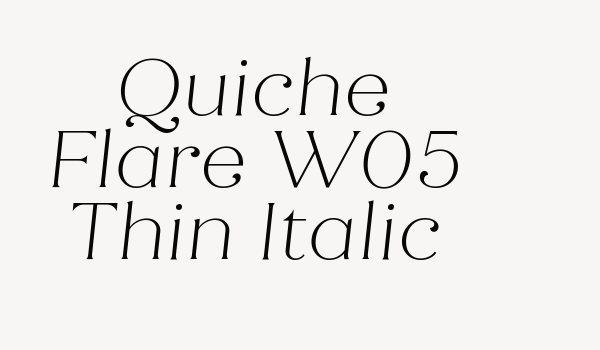 Quiche Flare W05 Thin Italic Font