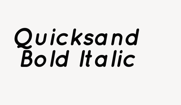 Quicksand Bold Italic Font