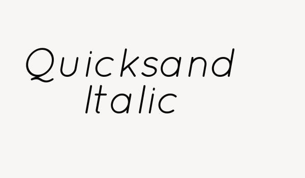 Quicksand Italic Font