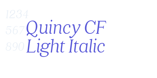 Quincy CF Light Italic font free