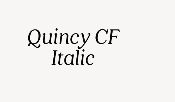 Quincy CF Italic Font