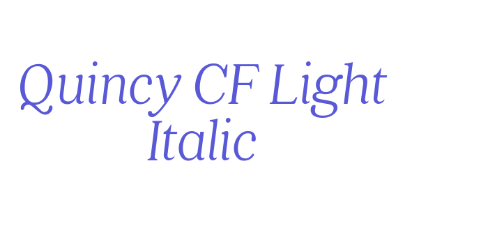 Quincy CF Light Italic Font Download