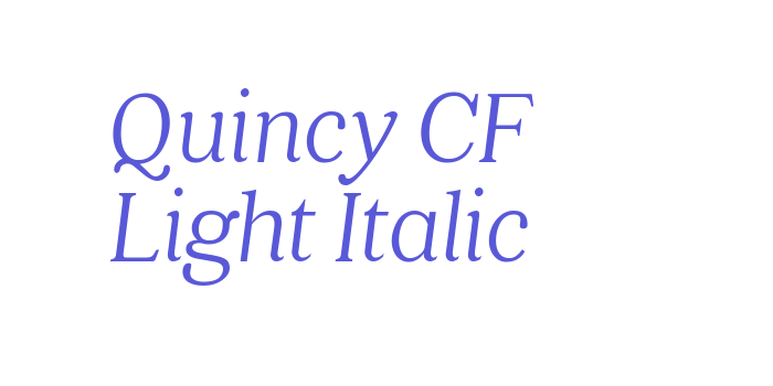 Quincy CF Light Italic Font