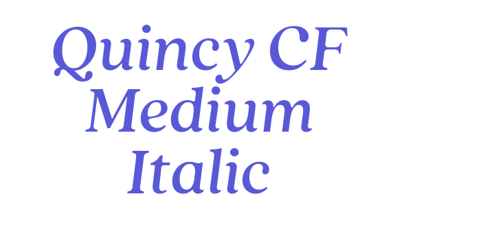 Quincy CF Medium Italic Font