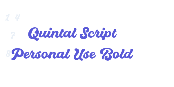 Quintal Script Personal Use Bold font free