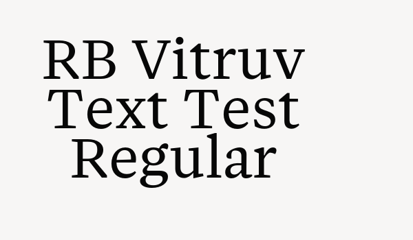 RB Vitruv Text Test Regular Font