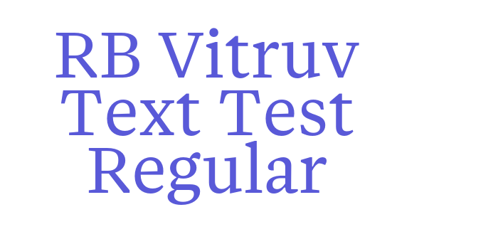 RB Vitruv Text Test Regular Font Download